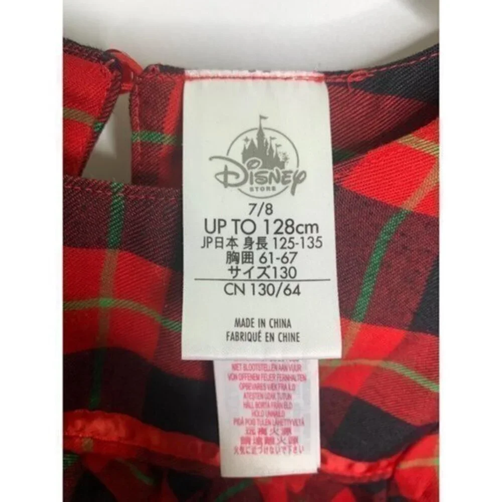 Disney Minnie Mouse Holiday‎ Plaid Nightshirt for Girls Dress Sz 7/8 - Picture 6 of 10